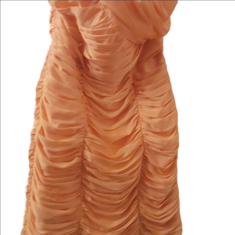 H&M Peach Strapless Formal Prom Dance Spring Wedding Dress sz 14